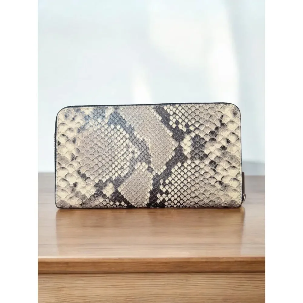 Tory Burch Robinson Snake Skin Embossed Continental Wallet